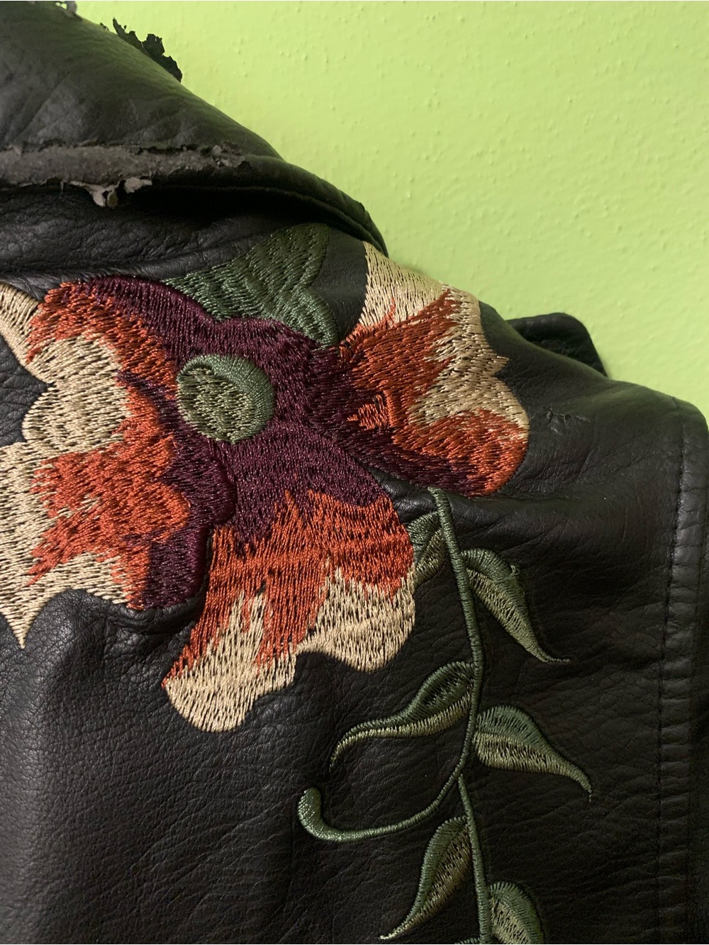 Blank NYC Black Leather Floral Studded Moto Jacket - Picture 8 of 13